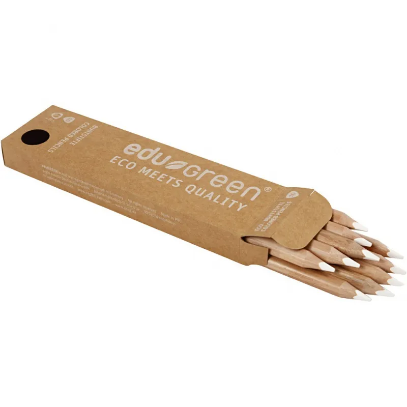 edu Green Jumbo-Buntstifte, Mine 5 mm, Weiß, 10 Stk/ 1 Pck