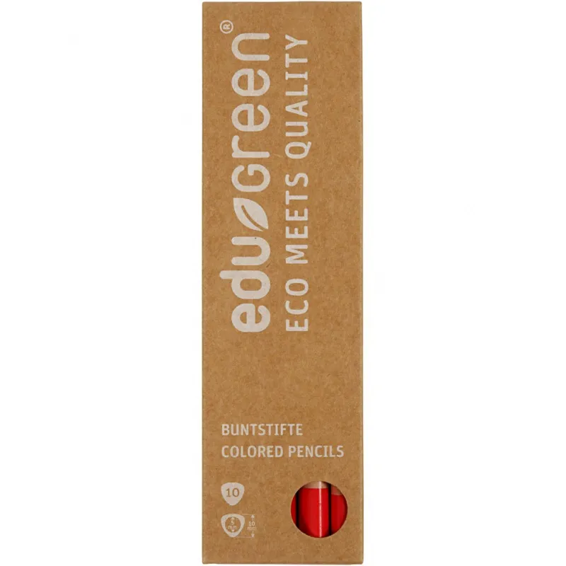 edu Green Jumbo-Buntstifte, Mine 5 mm, Rot, 10 Stk/ 1 Pck