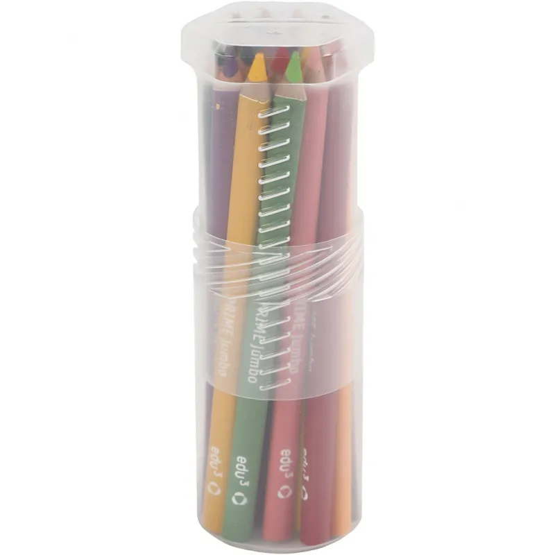 edu3 Jumbo-Buntstifte, Dicke 10 mm, Mine 6,25 mm, Sortierte Farben, 18 Stk/ 1 Pck