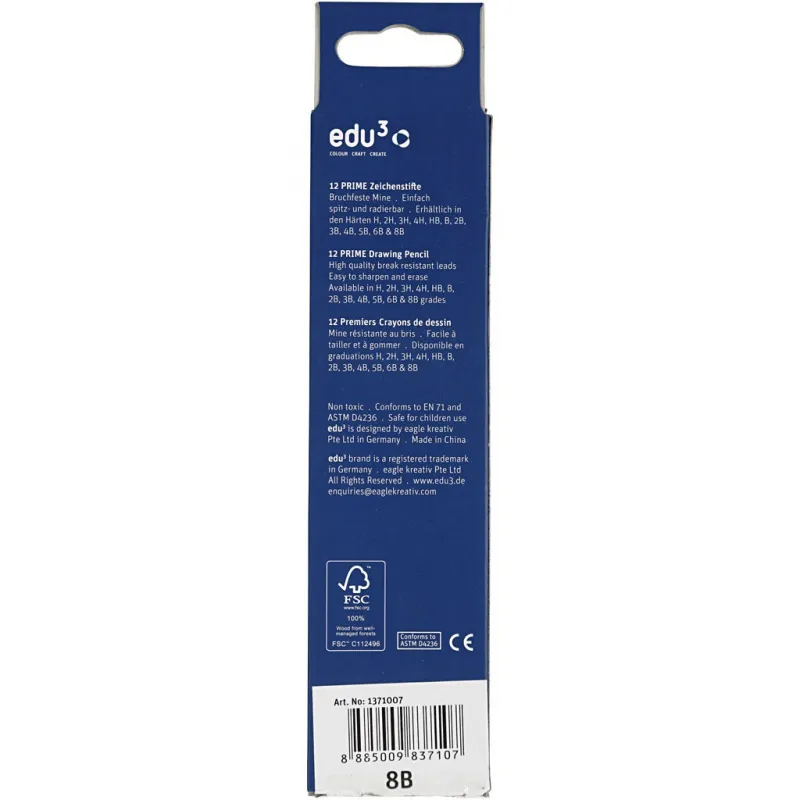 edu Zeichenstifte, 8B, 12 Stk/ 1 Pck