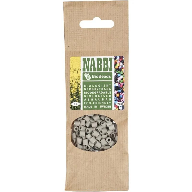 NABBI BioBeads, Größe 5x5 mm, Lochgröße 2.5 mm, medium, Grau, 1000 Stk/ 1 Pck