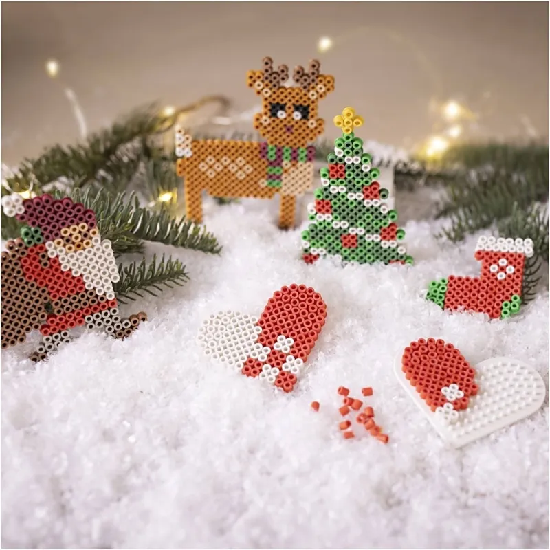 Kreativ Set NABBI BioBeads, Weihnachtsmann, Weihnachtsbaum, Strumpf, Herz und Rentier, 1 Pck