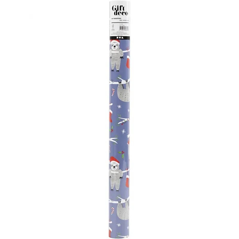Geschenkpapier, Faultier, B 50 cm, 80 g, Flieder, 5 m/ 1 Rolle