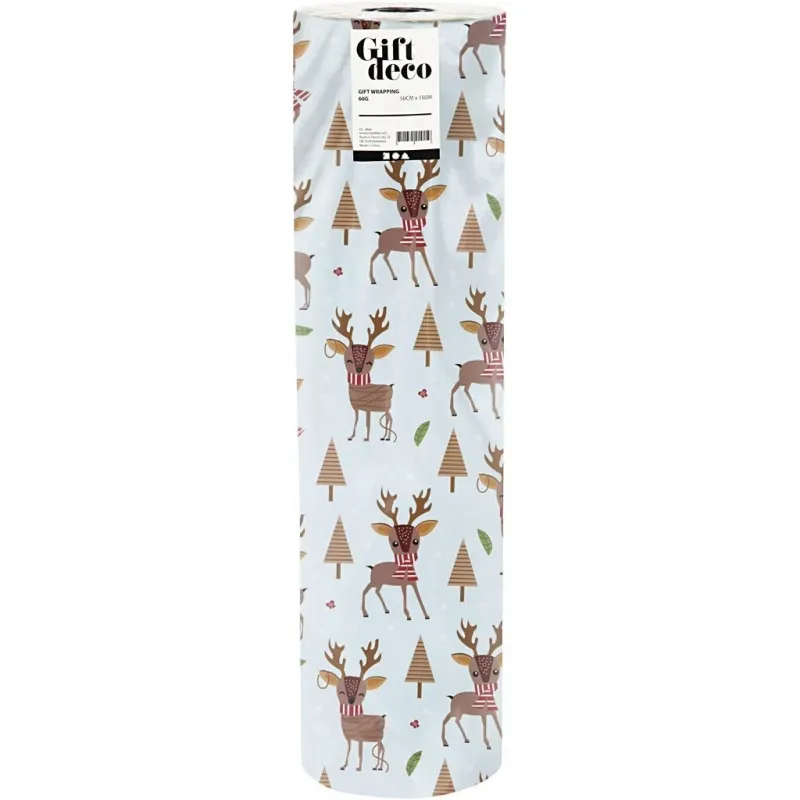 Geschenkpapier, Bambi, B 50 cm, 80 g, Arktisblau, 100 m/ 1 Rolle