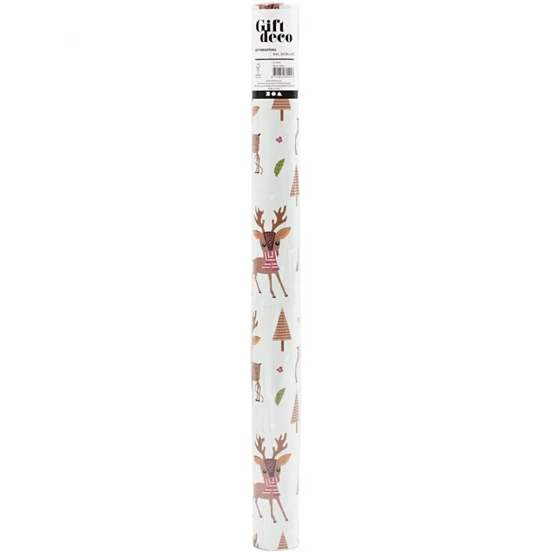 Geschenkpapier, Bambi, B 50 cm, 80 g, Arktisblau, 5 m/ 1 Rolle