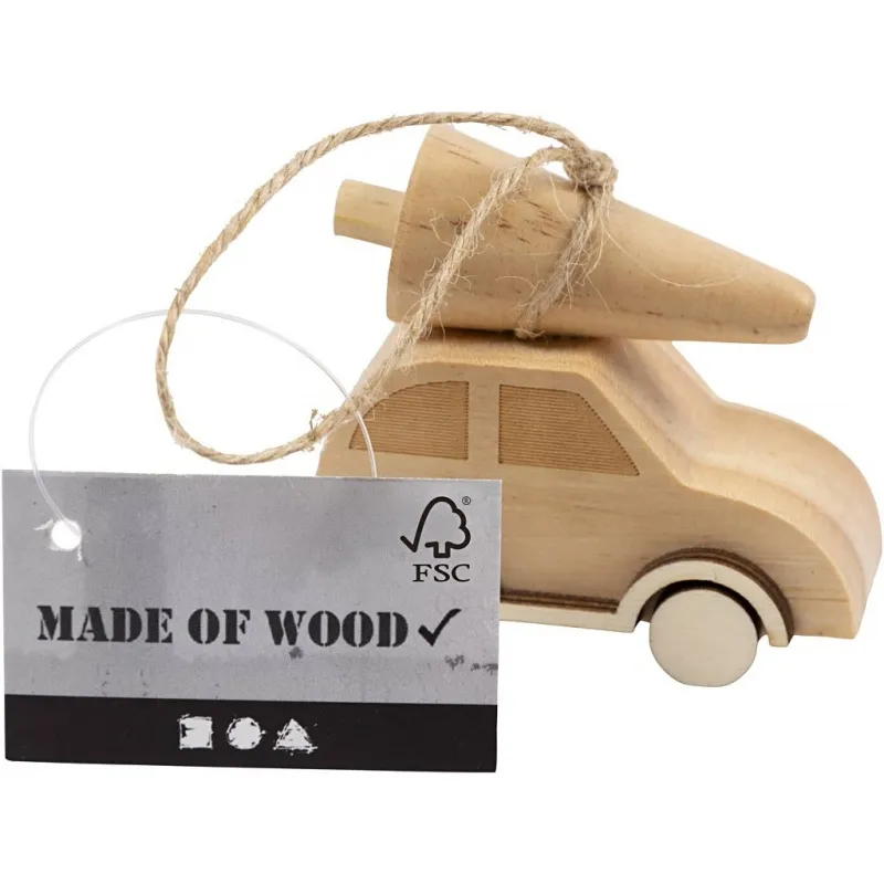 Auto mit Weihnachtsbaum, H 5 cm, L 6 cm, B 3,5 cm, 1 Stk