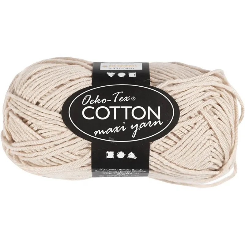 Baumwolle, Nr. 8/8, L 80-85 m, Nadel 4-4,5, Beige, 50 g/ 1 Knäuel