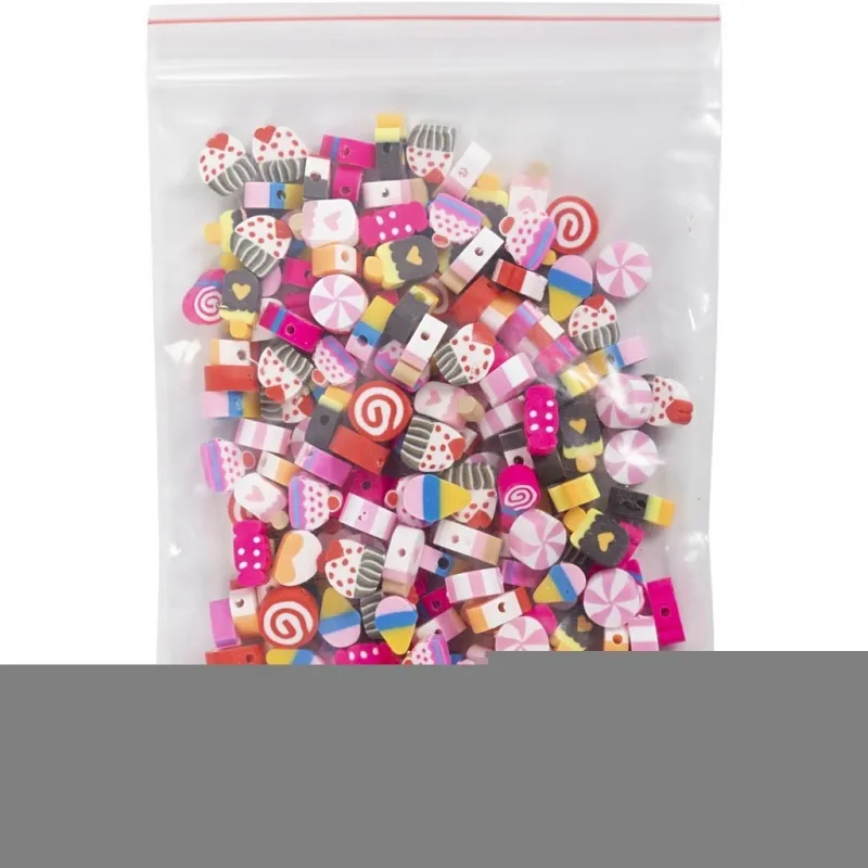 Motivperlen, Süßigkeiten, Kuchen und Eiscreme, D 10 mm, Lochgröße 1,5 mm, 200 Stk/ 1 Pck