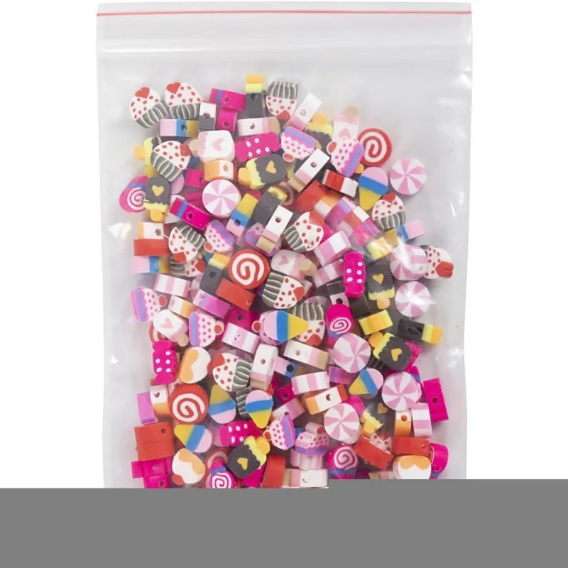 Motivperlen, Süßigkeiten, Kuchen und Eis, D 10 mm, Lochgröße 1,5 mm, 60 Stk/ 1 Pck