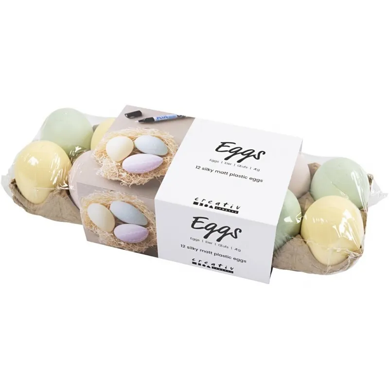 Eier, H 6 cm, Pastellfarben, 12 Stk/ 1 Pck