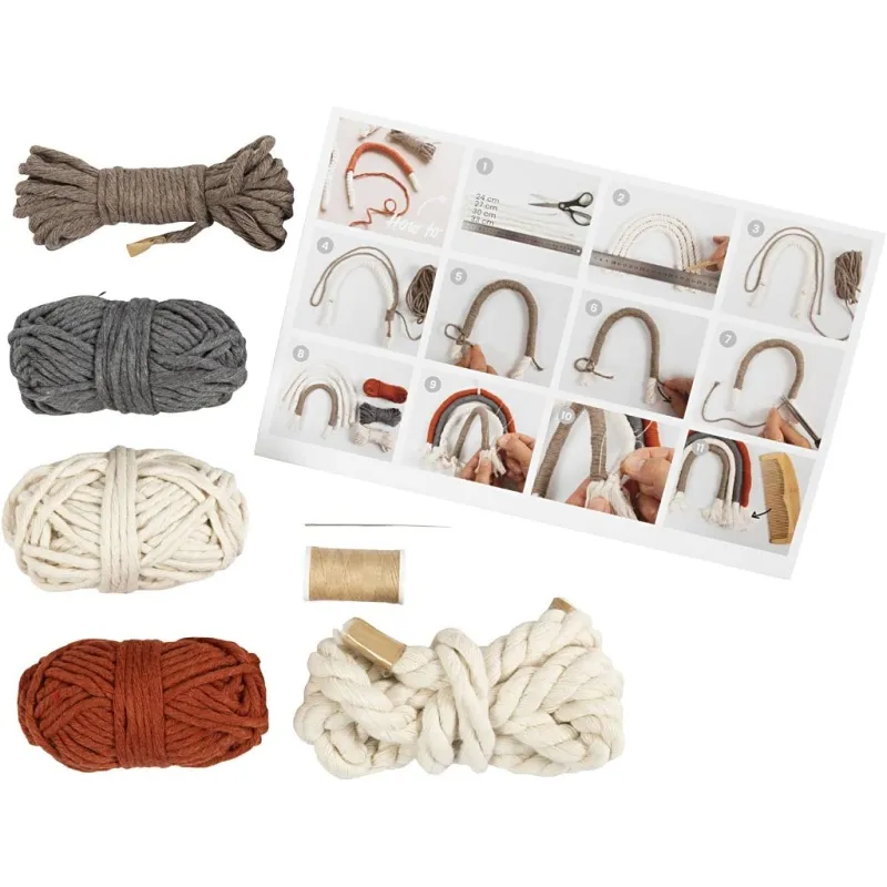 Mini Kreativ Set Makramée, Regenbogen, 1 Pck