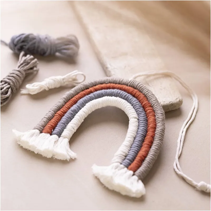Mini Kreativ Set Makramée, Regenbogen, 1 Pck