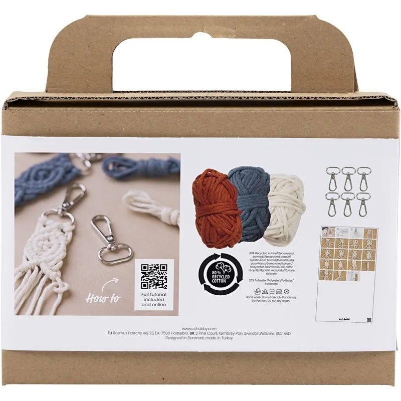 Mini Kreativ Set Makramée, Schlüsselringe, 1 Pck