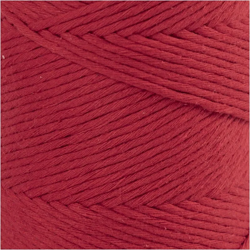 Makramée-Garn, L 198 m, D 2 mm, Rot, 330 g/ 1 Rolle