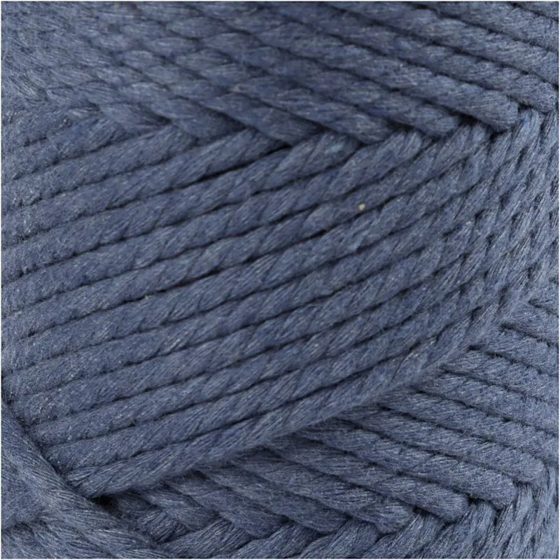 Makramée-Kordel, L 55 m, D 4 mm, Blau, 330 g/ 1 Rolle