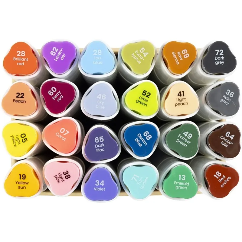 Twin Marker Filzstifte, Strichstärke 1+8 mm, Zusätzliche Farben, 24 Stk/ 1 Pck