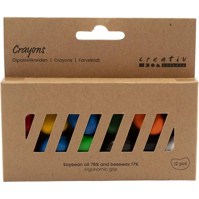 Ölpastellkreiden, Bohnen, L 25 mm, Dicke 15 mm, Sortierte Farben, 12 Stk/ 1 Pck