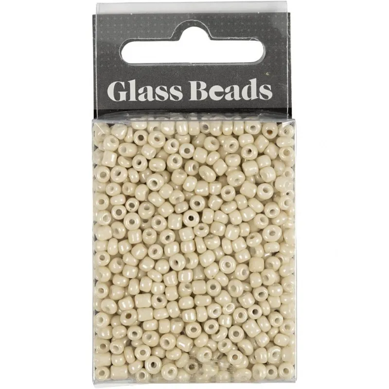 Rocailles-Perlen, D 3 mm, Größe 8/0, Lochgröße 0,6-1,0 mm, Creme, 25 g/ 1 Pck