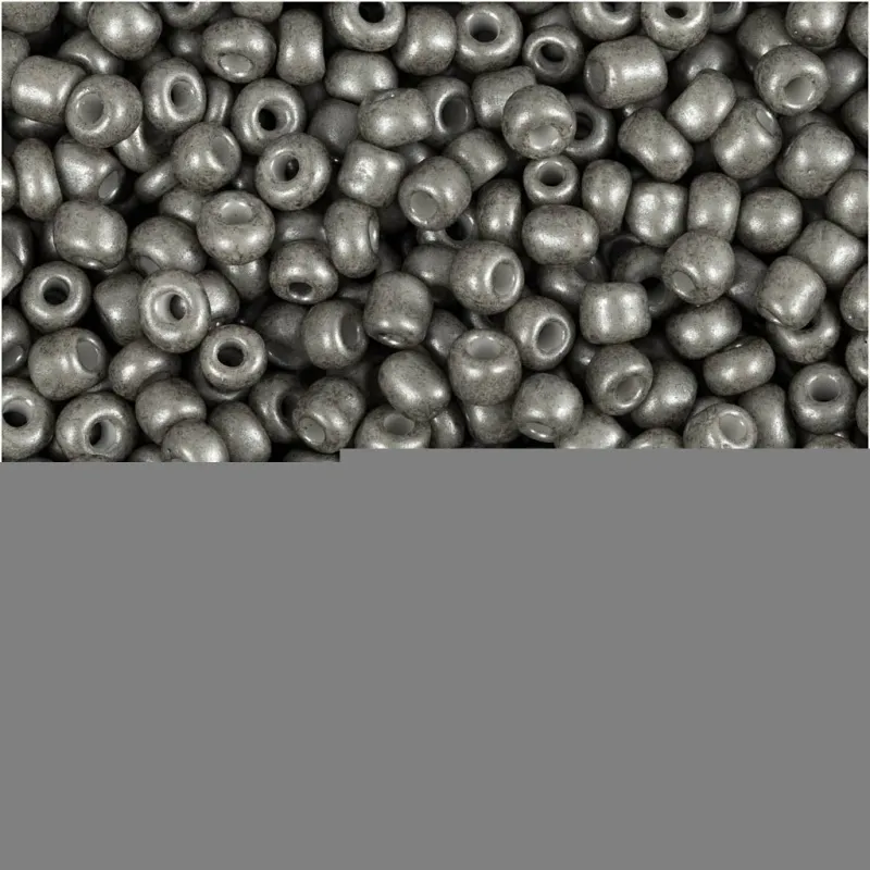Rocailles-Perlen, D 3 mm, Größe 8/0, Lochgröße 0,6-1,0 mm, Grau, 25 g/ 1 Pck