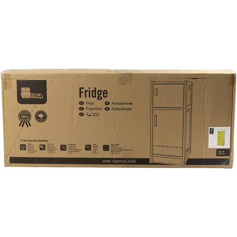 VIGA Spielkühlschrank, Größe 40x92x36 cm, 1 Stk