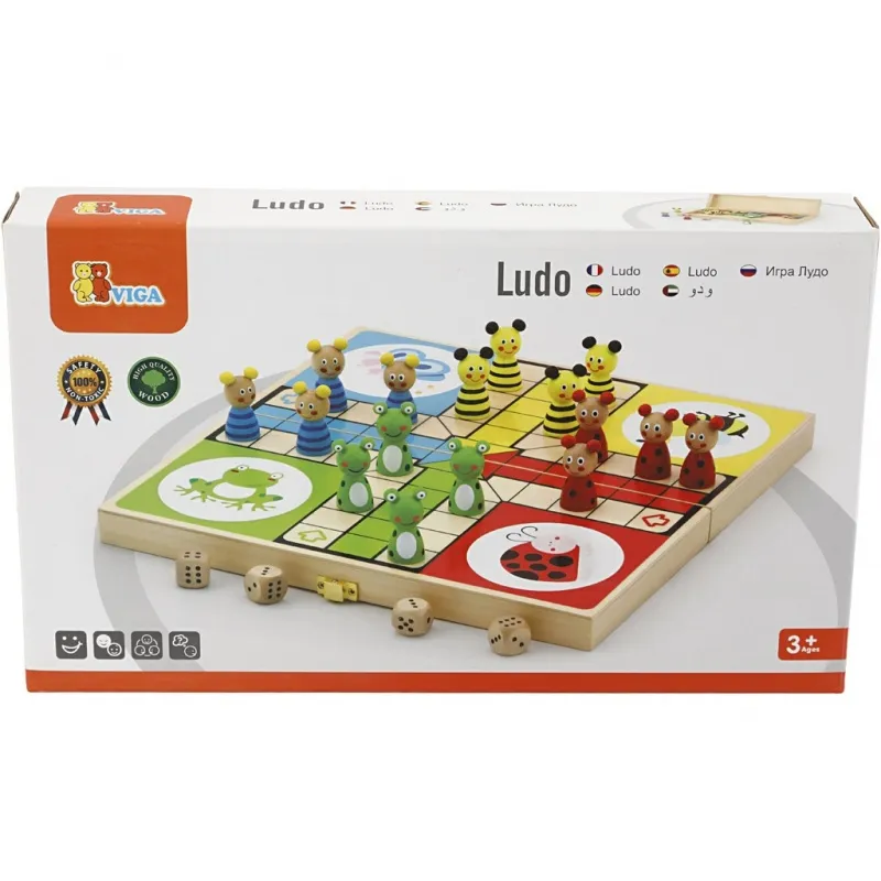 VIGA Brettspiel Ludo Tiere , ENG,FR, 1 Set