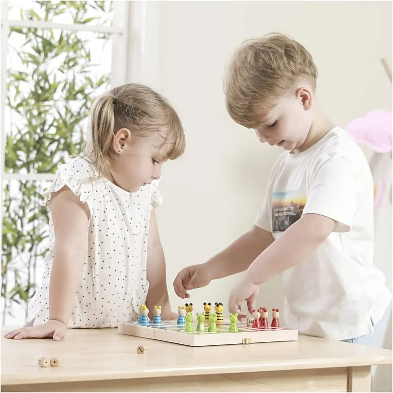 VIGA Brettspiel Ludo Tiere , ENG,FR, 1 Set