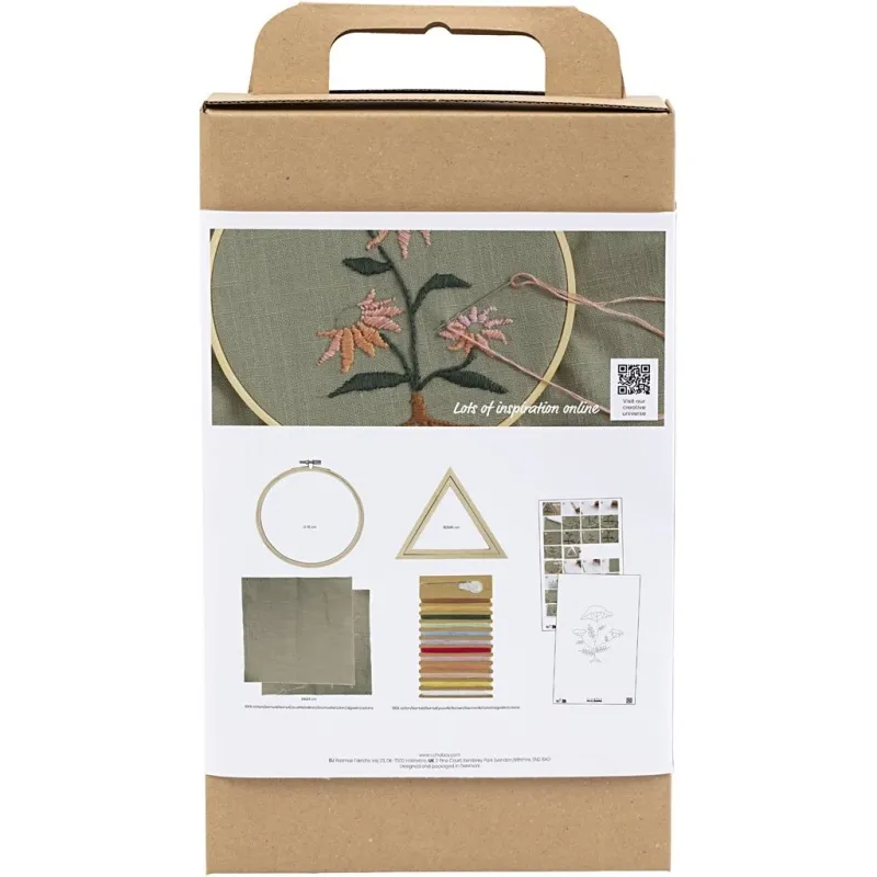 Kreativ Set Sticken, Stickrahmen, Staubgrün, 1 Pck