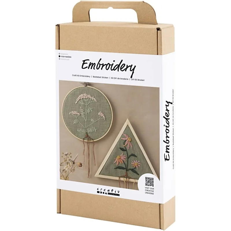 Kreativ Set Sticken, Stickrahmen, Staubgrün, 1 Pck