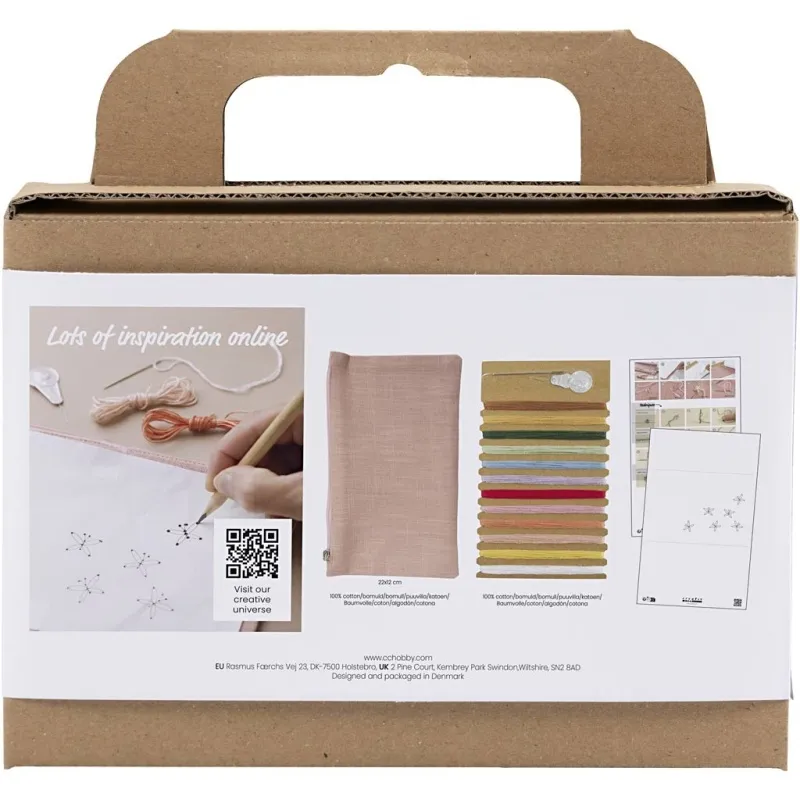 Mini Kreativ Set Sticken, Clutch, Staubrosé, 1 Pck