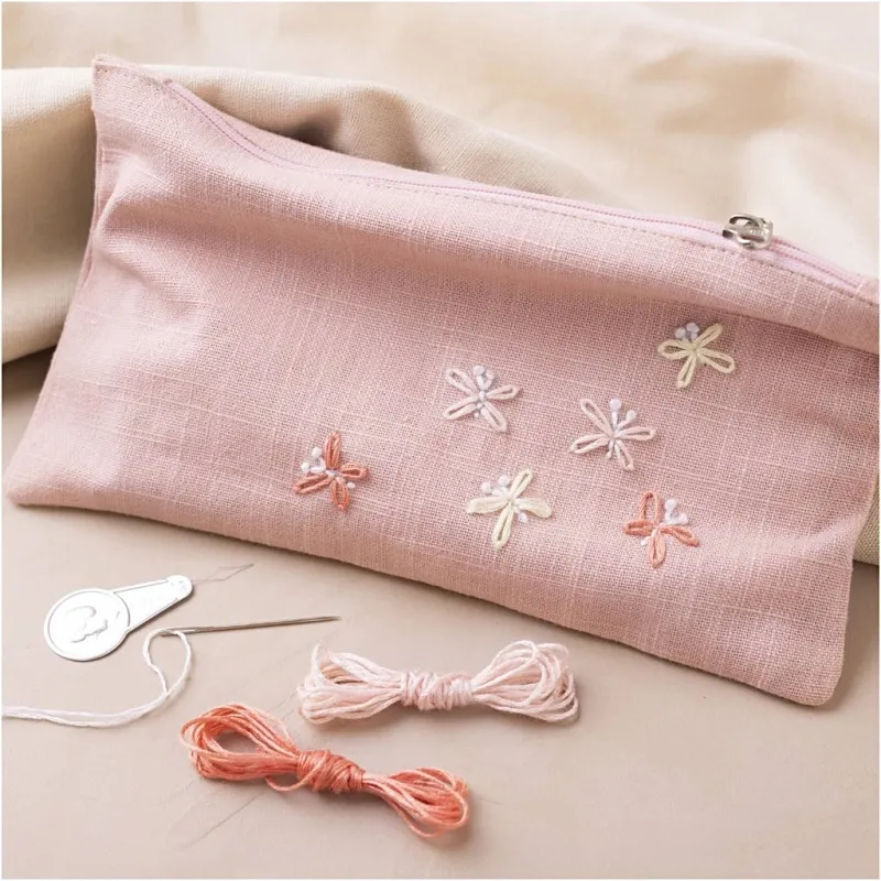 Mini Kreativ Set Sticken, Clutch, Staubrosé, 1 Pck