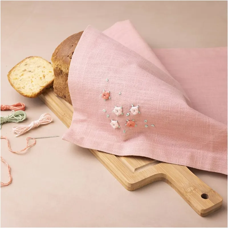 Mini Kreativ Set Sticken, Stoffserviette, Staubrosé, 1 Pck