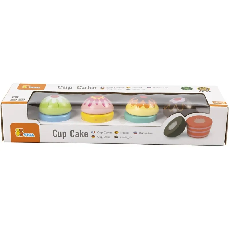 VIGA Cupcakes, Größe 4x5,5 cm, 4 Teile/ 1 Pck