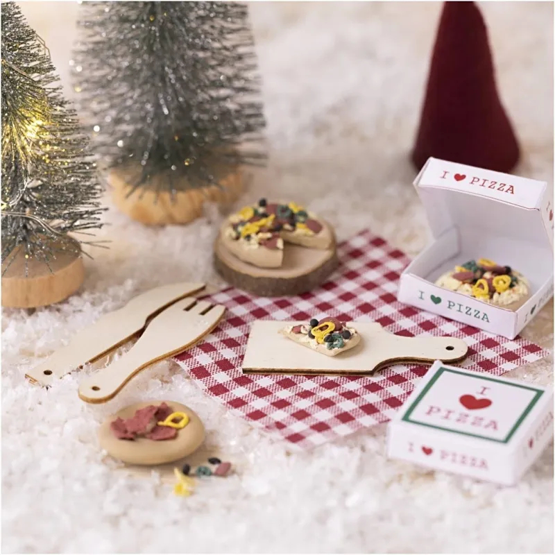 Mini Kreativ Set Wichteltür, Pizza, 1 Pck