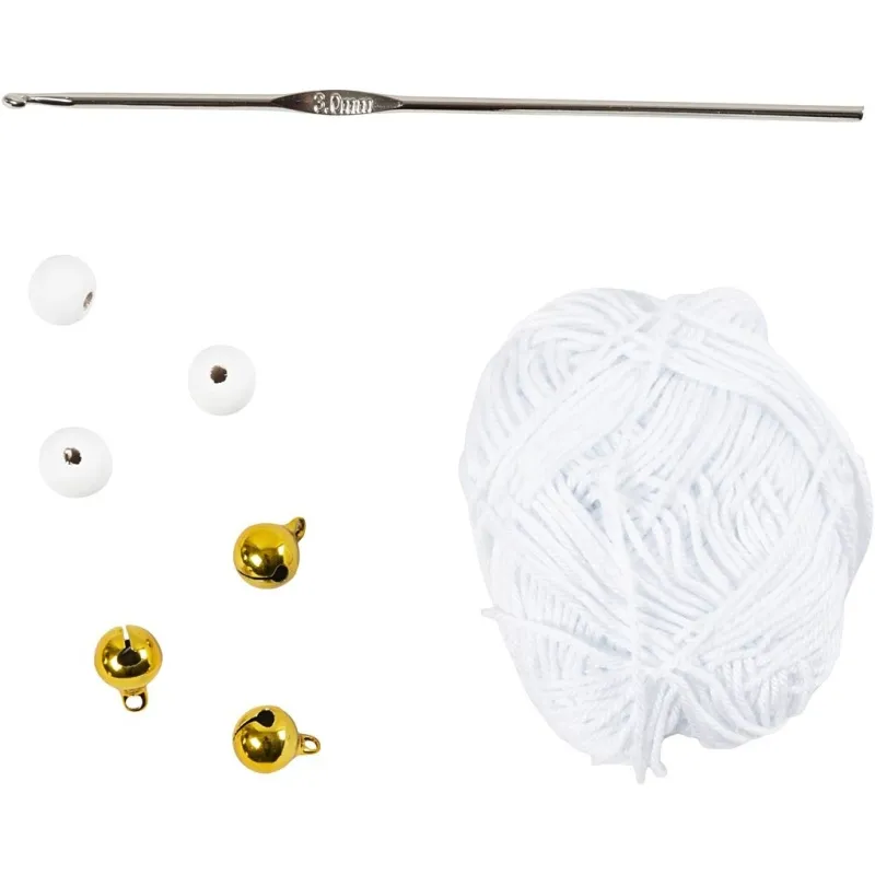 Mini Kreativ Set Häkeln, Schneeflocken, Weiß, 1 Pck