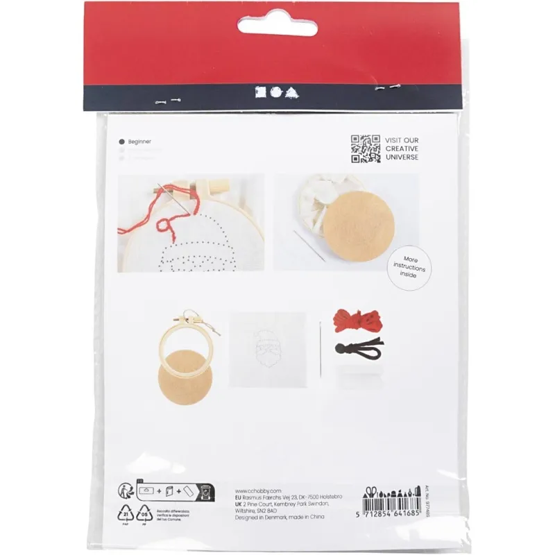 Mini Kreativ Set Sticken, Weihnachtsmann, 1 Pck