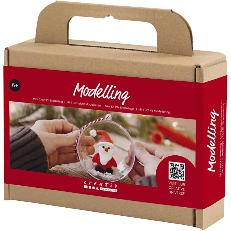 Mini Kreativ Set Modellieren, Weihnachtsmann, Rot/Weiß, 1 Pck