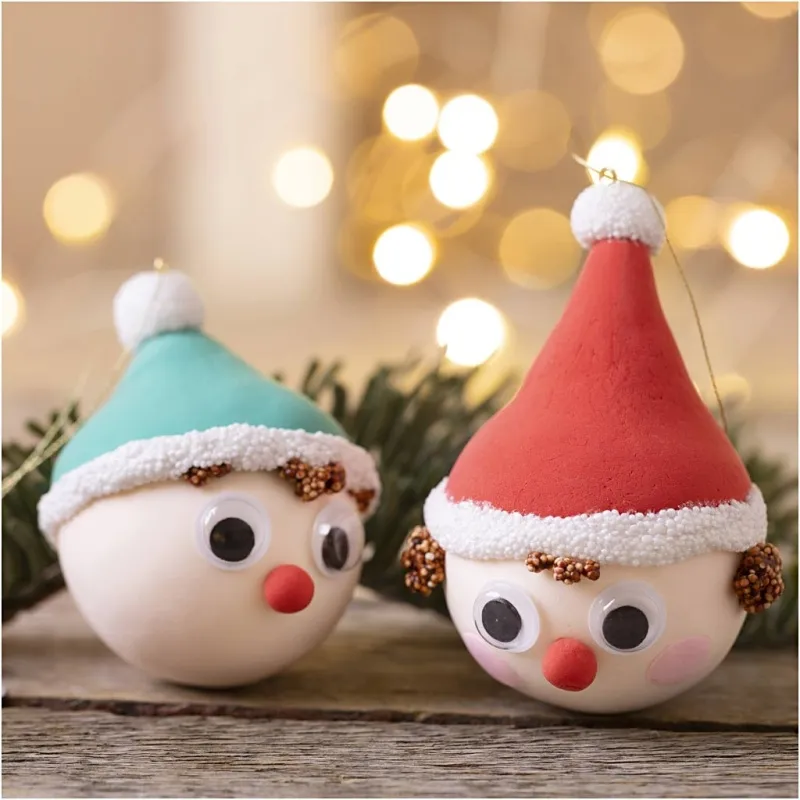 Mini Kreativ Set Weihnachtskugeln, Rote und grüne Wichtel, 1 Pck