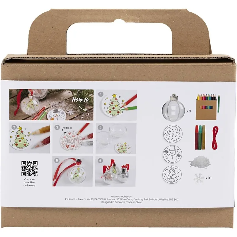 Mini Kreativ Set Christbaumkugeln, Zeichnungen, 1 Pck