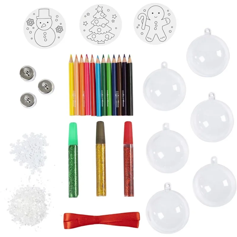 Mini Kreativ Set Christbaumkugeln, Zeichnungen, 1 Pck