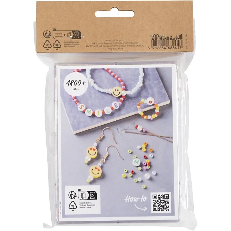 Kreativ Mix Schmuck, Fruchtmischung, ca. 1600+ Stk, Kräftige Farben, 1 Pck
