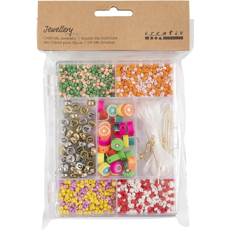 Kreativ Mix Schmuck, Regenbogenmix, ca. 1800+ Stk, Regenbogenfarben, 1 Pck