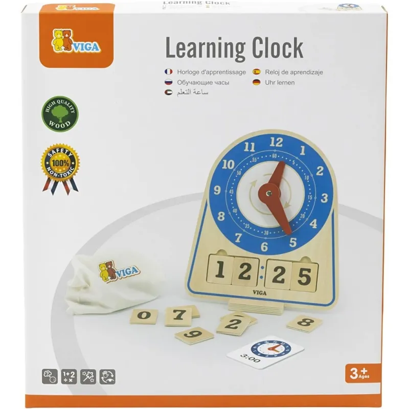 VIGA Lernuhr, H 28 cm, L 26 cm, B 13, 1 Stk
