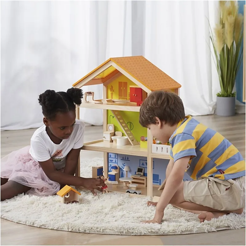 VIGA Puppenhaus, H 67 cm, T 28 cm, B 62 cm, 1 Stk