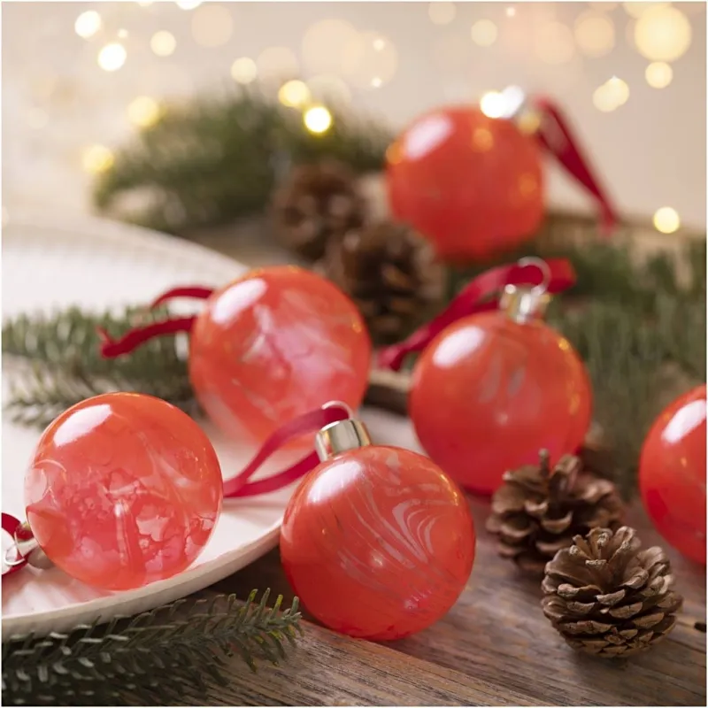 Kreativ Set Weihnachtskugeln, Marmorieren, 1 Pck