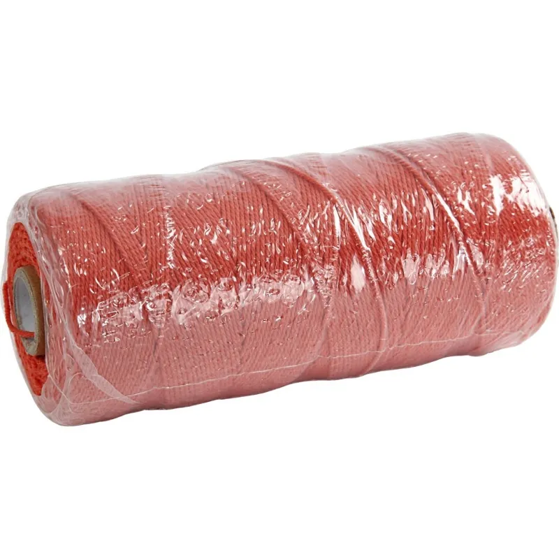 Macramé-Kordel, L 315 m, Dicke 1 mm, Dünne Qualität 12/12, Orange, 220 g/ 1 Knäuel