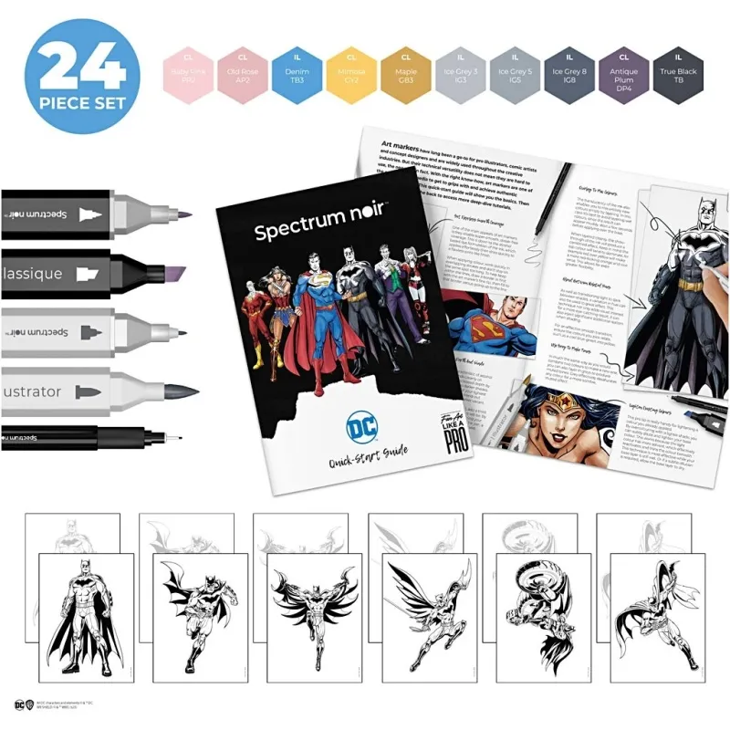 Kreativ Set Illustration, Batman: Helden & Bösewichte , Sortierte Farben, 1 Pck
