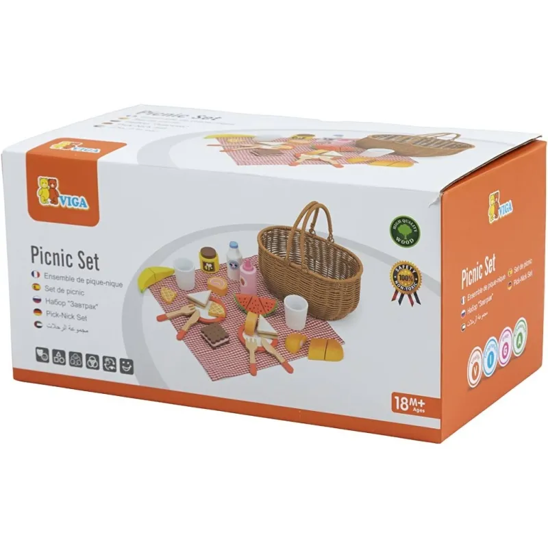 VIGA Picknick-Set, H 23 cm, L 25 cm, B 14,5 cm, 30 Teile/ 1 Pck