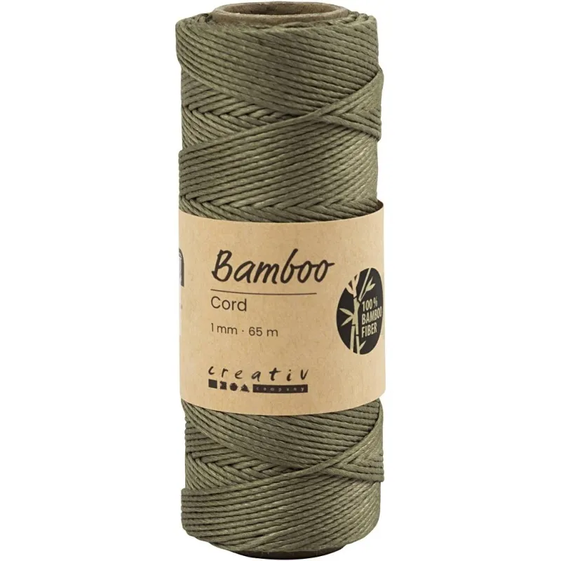 Bambusschnur, Dicke 1 mm, Olivbraun, 65 m/ 1 Rolle