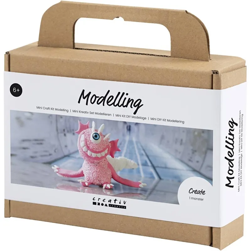 Mini Kreativ Set Modellieren, Monster Sally, Hellpink, 1 Pck