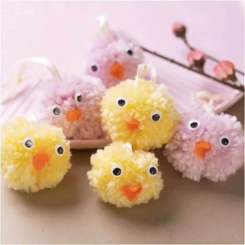 Mini Kreativ Set Pompon, Küken, Sortierte Farben, 1 Pck